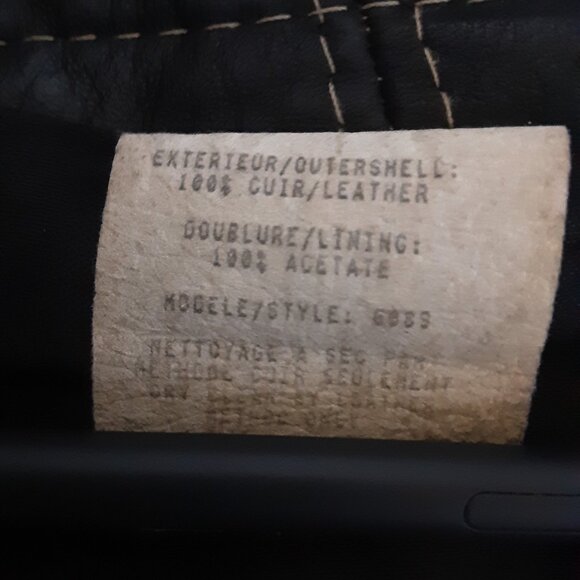 Jacket leather, black size small - Picture 4 of 7